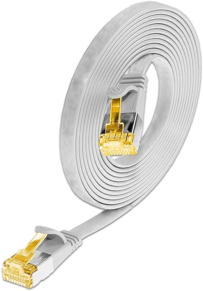 CAT6A FLAT NETWORK CABLE U/FTP 0,5m white
