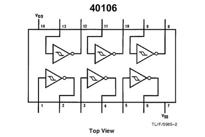 CMOS-LOGIC IC SCHMITT 40106 SO14