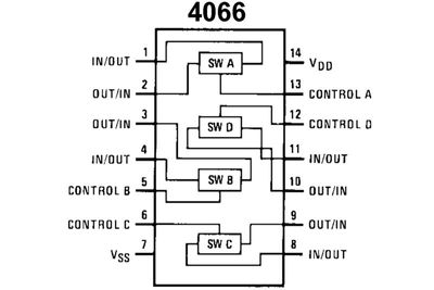 CMOS-LOGIC IC SWITCH 4066 DIP14