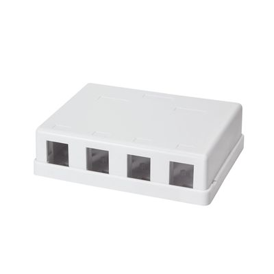 Surface-mounted Keystone box, 4 ports, UTP, white