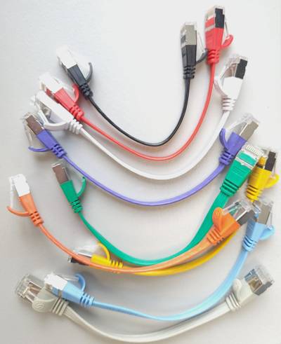 CAT6 flat network cable U/FTP 0,15m assortment of 9 colors