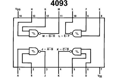 CMOS-LOGIC IC NAND 4093 DIP14