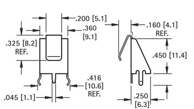BATTERY CONTACT 1x AA PCB