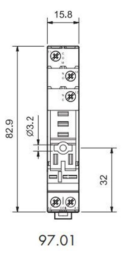 RELAY SOCKET DIN-RAIL FOR FINDER 46.61 RELAYS