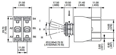 POWER TOGGLE SWITCH DPDT (ON)/OFF/(ON)