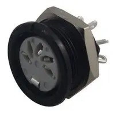 DIN CONNECTOR PANEL MOUNT 5-PIN 180°
