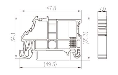 Dinkle SS2N, Screw End Stopper DIN 35x15/35x7.5, W7mm, BG