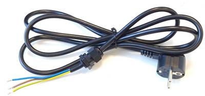 APPLIANCE CABLE SCHUKO/FREE END BLACK 2m + MG16 WITH STRAIN RELIEF 3x1mm2