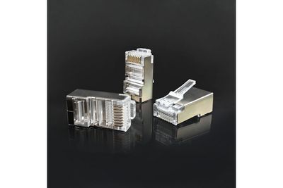 RJ45 PLUG CAT6 SHIELDED PASS THROUGH 100pcs bag