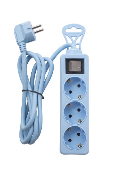 3-WAY EXTENNSION CORD WITH SWITCH 1.5M LIGHT BLUE