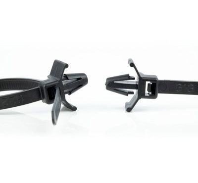 PUSH MOUNT CABLE TIE 130x4,8mm BLACK 100pcs