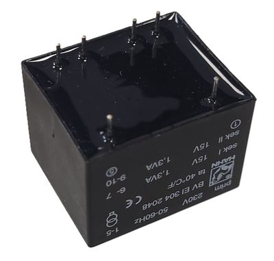 PCB TRANSFORMER 2,5VA 2x 15V