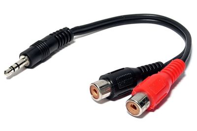 ADAPTER PLUG STEREO 3,5mm / 2x RCA FEMALE WIRED ADAPTER PLUG STEREO 3,5mm / 2x RCA FEMALE WIRED