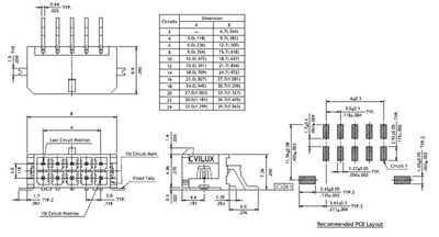 2pole smd male horizontal Sn UL 94V-0 Nylon 6T