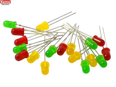 LEDs red-green-yellow Ø 5mm, approx. 18 pieces