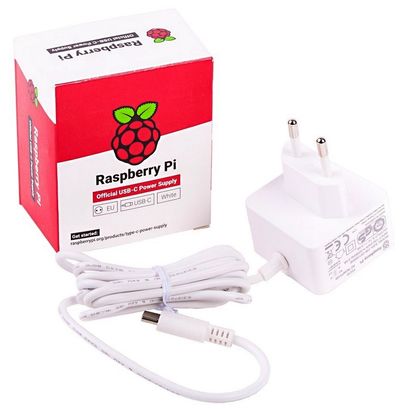 Raspberry Pi 4 POWER SUPPLY, 5.1V 3A, white