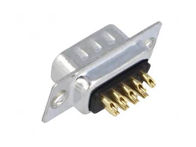 D9 connector, male, solderable, turned pins