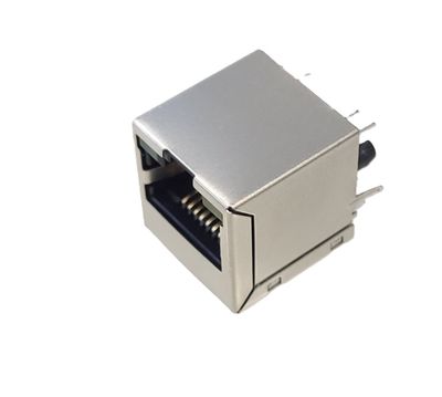 RJ45 vertical Ethernet trasf.100Mb PCB POE+Leds