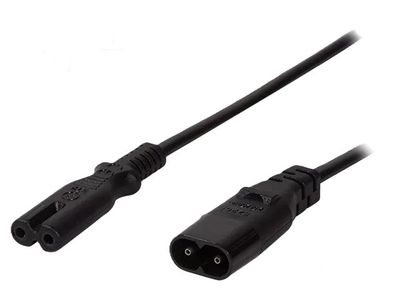 IEC C7 female to IEC C8 male power cable 2m