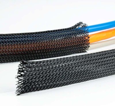 POLYESTER BRAIDED SLEEVE Ø10-20mm BLACK 100m