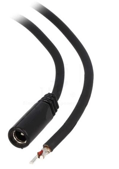 DC FEMALE CONNECTOR 2,1/5,5mm +WIRE 1,8m