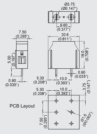 Terminal Block 1x 2-wire clamp 7,5mm 30A