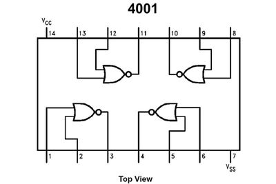 CMOS-LOGIC IC NOR 4001 SO14