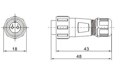PLUG MALE 4-PIN IP68