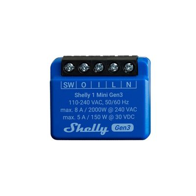 SHELLY 1 Mini Gen 3 RELAY SWITCH 8A