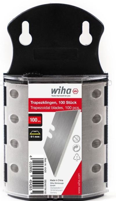 Wiha Trapezoidal Utility Knife Blades – 100pcs Pack