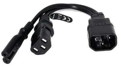 Y-Splitter C14 to C13+C7 0,2m Y-Splitter C14 to C13+C7 0,2m