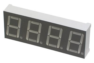 RED QUAD 7-SEGMENT LED DISPLAY 50x19 mm COMMON ANODE