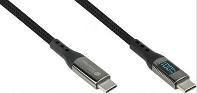 USB-2.0 CABLE C-MALE / C-MALE 1,0m with power meter