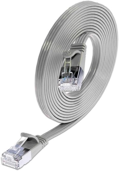 CAT6 FLAT NETWORK CABLE U/FTP 0,1m grey
