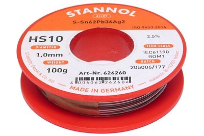SOLDER WIRE WITH SILVER 1,0mm 100g
