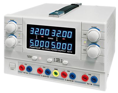 PeakTech 6210 POWER SUPPLY 2CH 2x0-30VDC 5A +5V1A