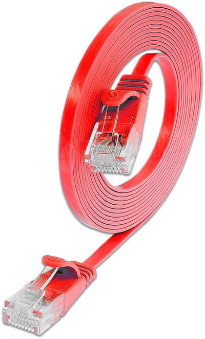 CAT6 FLAT NETWORK CABLE U/UTP 3m red