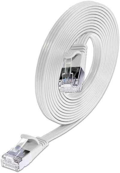 CAT6 FLAT NETWORK CABLE U/FTP 0,75m white CAT6 FLAT NETWORK CABLE U/FTP 0,75m white