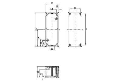 DIE CAST ALUMINUM ENCLOSURE 30x36x90mm