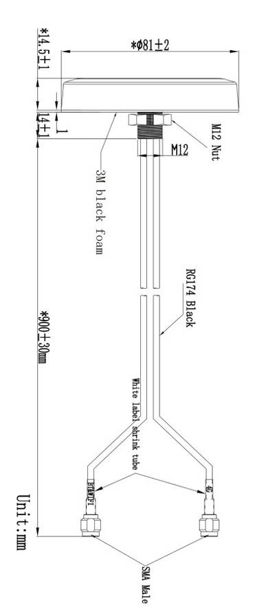 Quectel YEMA004AA 4G + Wi-Fi combo antenna