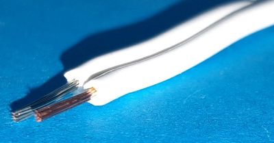 Speaker cable 2x 0,35mm2 white (OFC) 1m