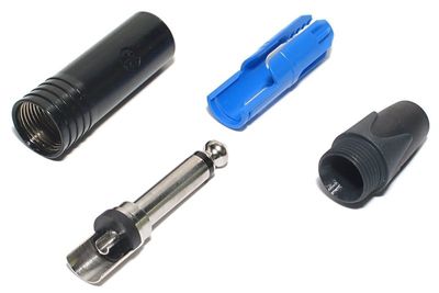 6,3mm MONO PLUG BLACK/SILVER Neutrik