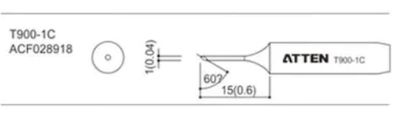 ATTEN T900-1C SOLDERING TIP 1,0mm
