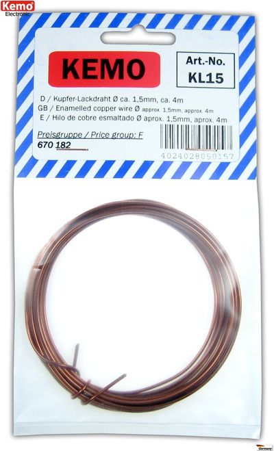 SILVER COATED COPPER WIRE Ø1.5mm 4m