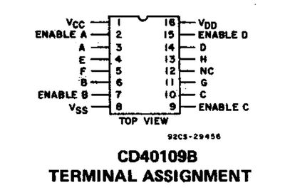 CMOS-LOGIC IC LEVEL 40109 DIP16 CMOS-LOGIC IC LEVEL 40109 DIP16