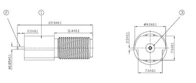 SMA(F) S/T bulkhead jack PCB edge SMD mount