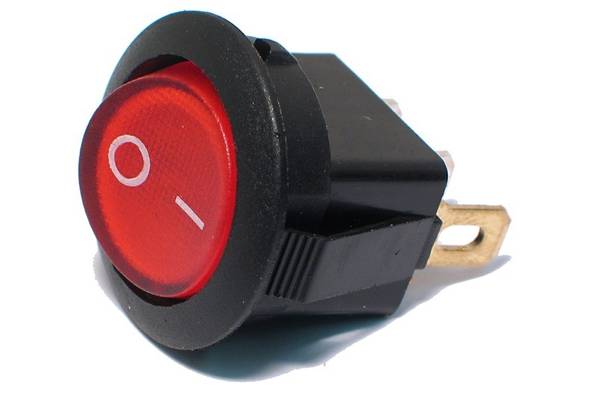ROCKER SWITCH 1-POLE ON/OFF 6,5A 250VAC with red light - Partco.shop