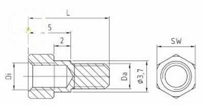D-CONNECTOR LOCK SCREW M3 THREAD