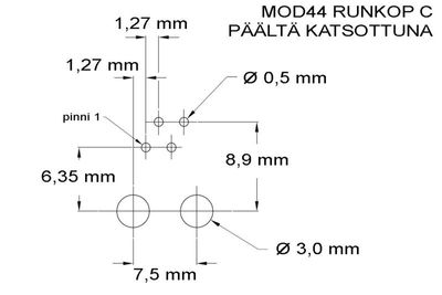 RJ9 (4P4C) SOCKET PCB