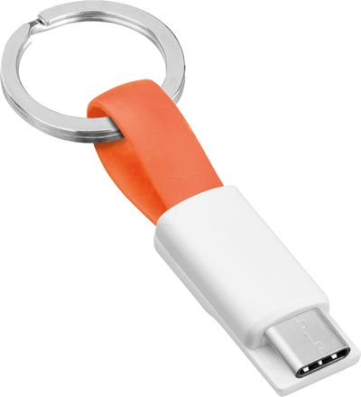 USB Key Ring Charging Cable A-male / C-male 0,1m orange USB Key Ring Charging Cable A-male / C-male 0,1m orange